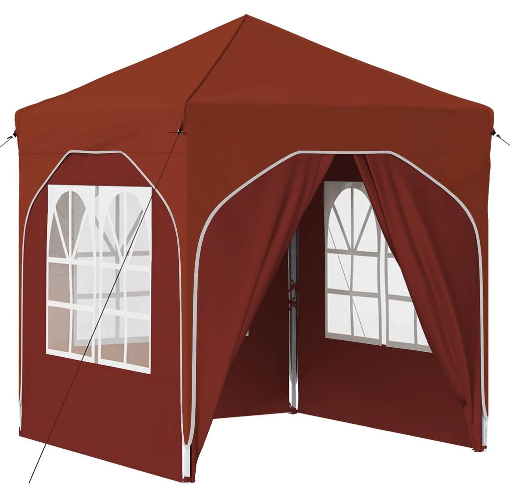 Pop-up Partyzelt 192 x 192 x 245 cm Terrakotta