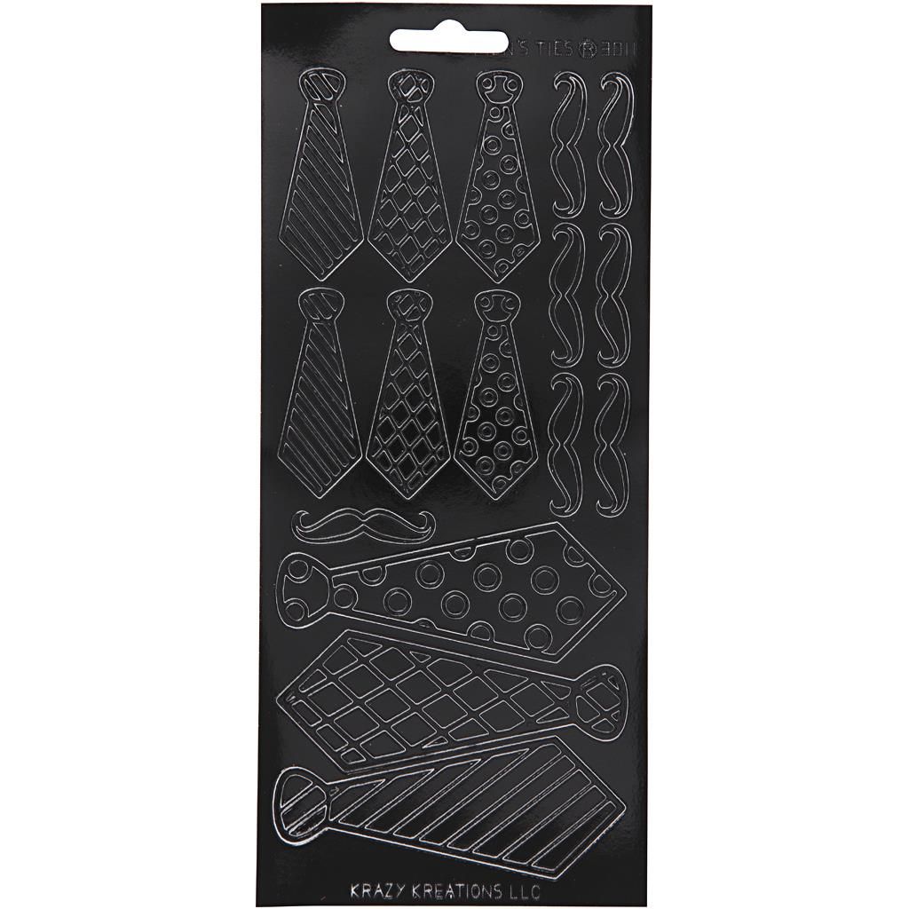 Creativ Firmenaufkleber, Krawatten, Bogen 10x23 cm, schwarz, 1 Bogen