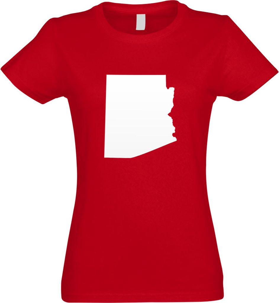 Kiwistar - T-Shirt tailliert - Damen - rot - USA - Arizona Phoenix - mit Motiv Bedruckt - Funshirt Design - Sport - Freizeit - Damen - L