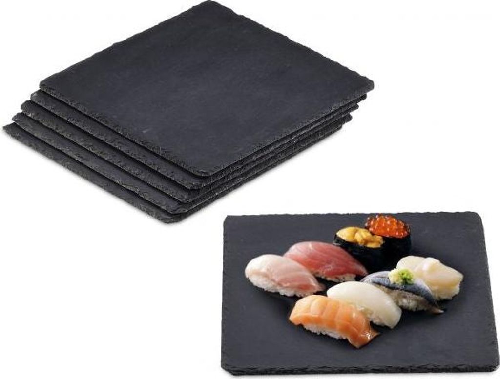 Quadratische Schieferplatten im 6er-Set