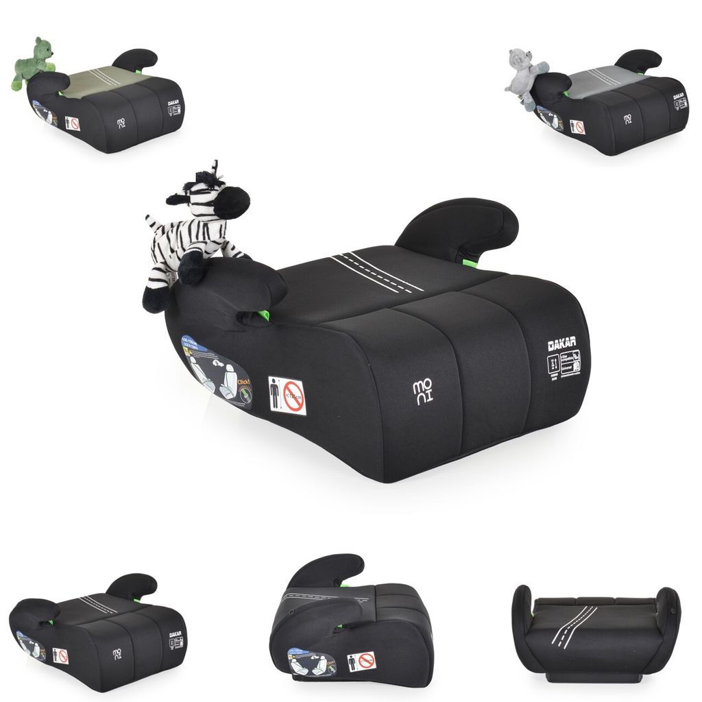 Moni Dakar i-Size Booster schwarz geeignet für Kinder 125-150 cm entspricht i-Size-Verordnung R129/03
