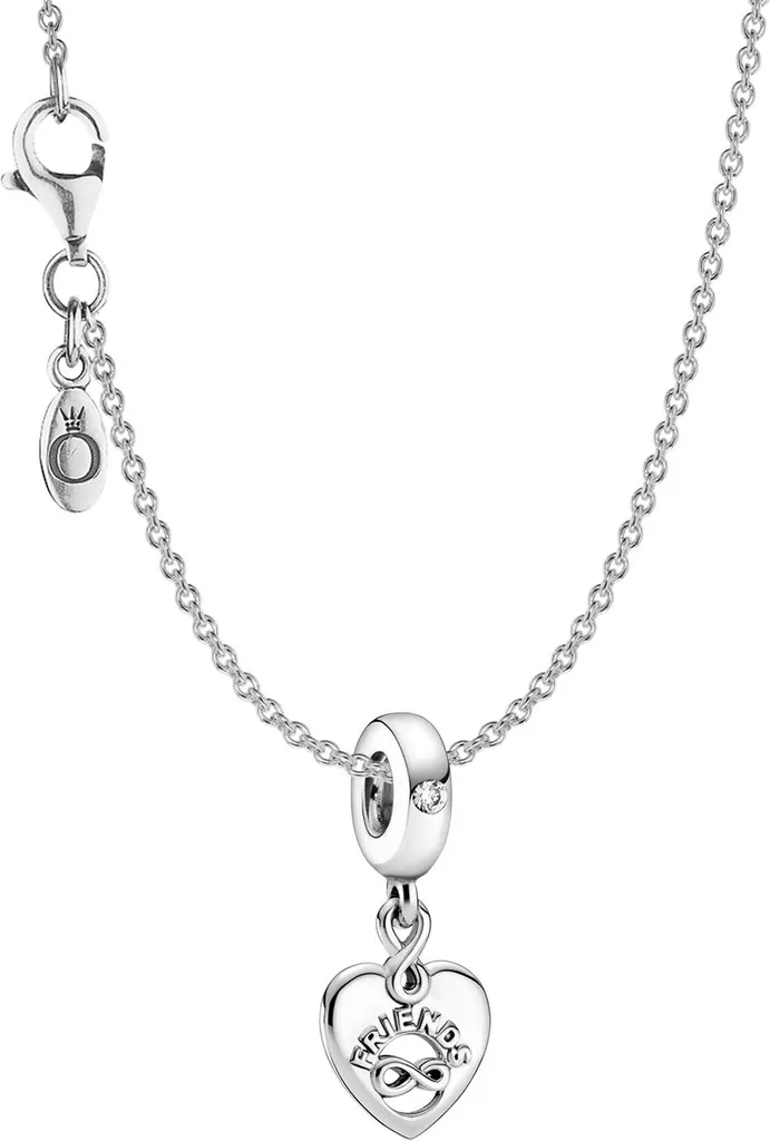 Bijou Pandora Collier Cœur Argent 925 Finition Brillante Amis pour Toujours