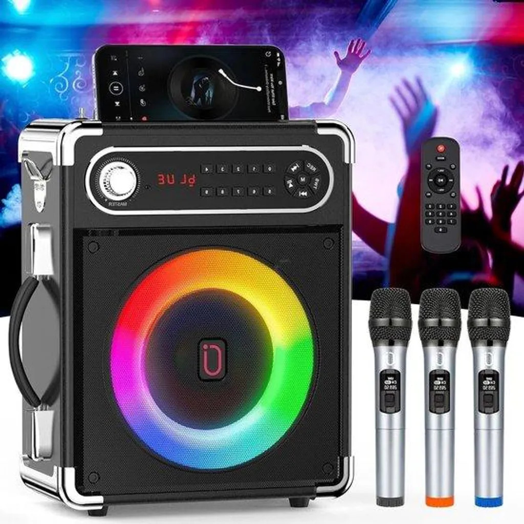 Kit karaoké sans fil pour fête et soirée Bluetooth avec son graves