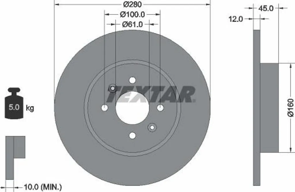 Disque de Frein de Rechange pour Kangoo - Fiabilité TEXTAR 92181203