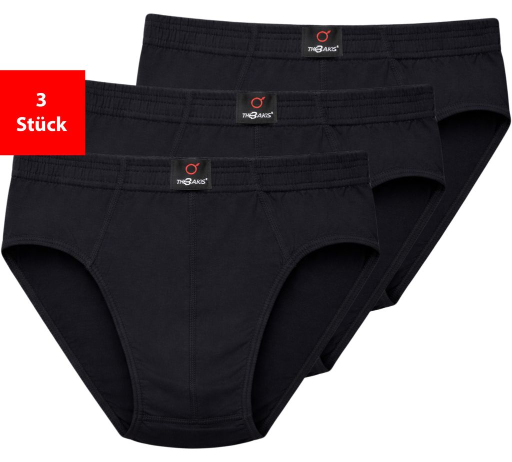 Slip Herren Slips Schwarze Unterhosen 3er 6er 9er Pack 100% Baumwolle - 5XL 3er Pack