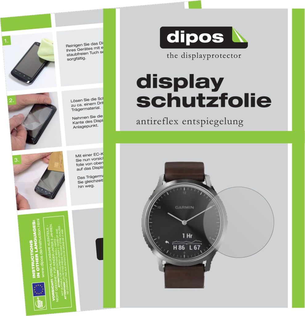 6x Schutzfolie für Garmin vivomove HR matt Produktbild 
