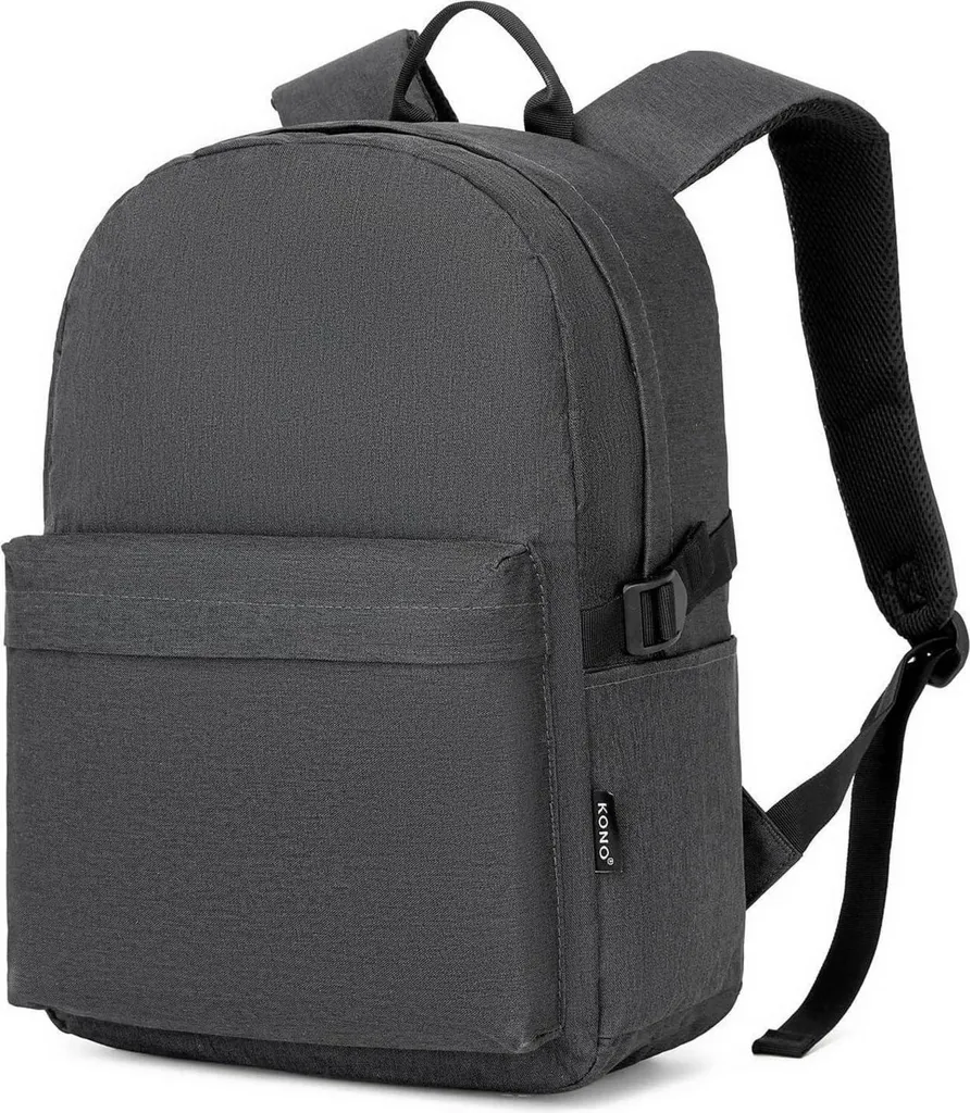 Cartable scolaire imperméable et sac à dos PC 15,4 pouces gris foncé