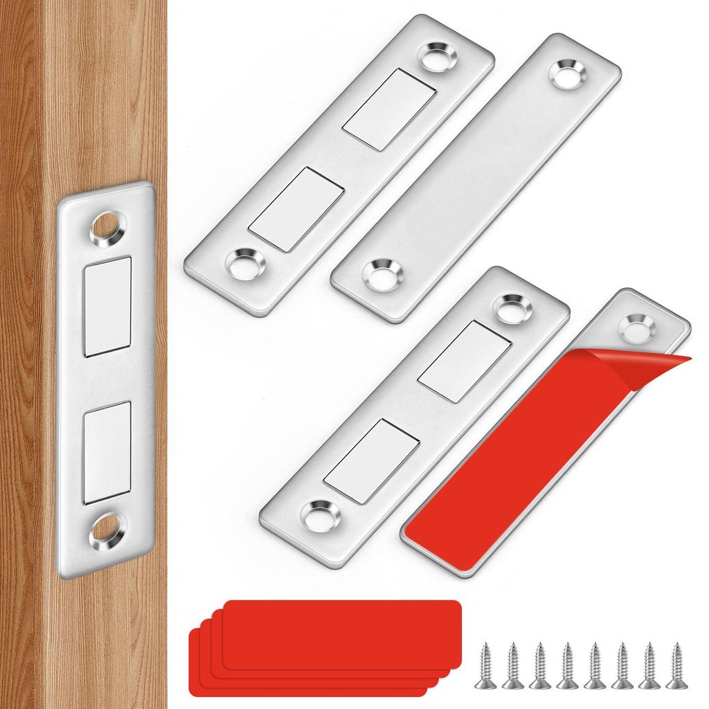 4 Stück GlasFlength Türmagnet für Schranktüren, Magnetschnäpper Ultra Dünn Magnete für Möbel Magnetverschluss Selbstklebend Stark,Möbeltü...