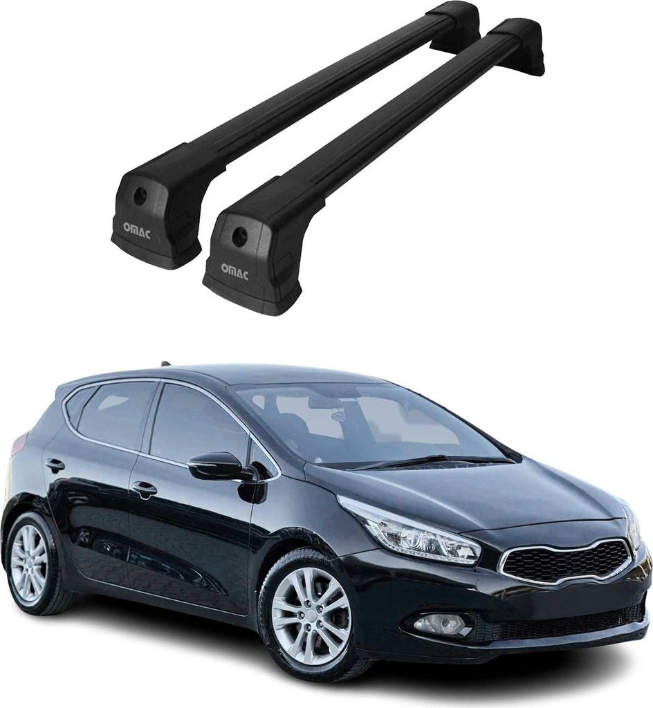 Dachträger Grundtäger für Kia Ceed JD 2012-2018 Schrägheck 5tür 75kg Alu Schwarz