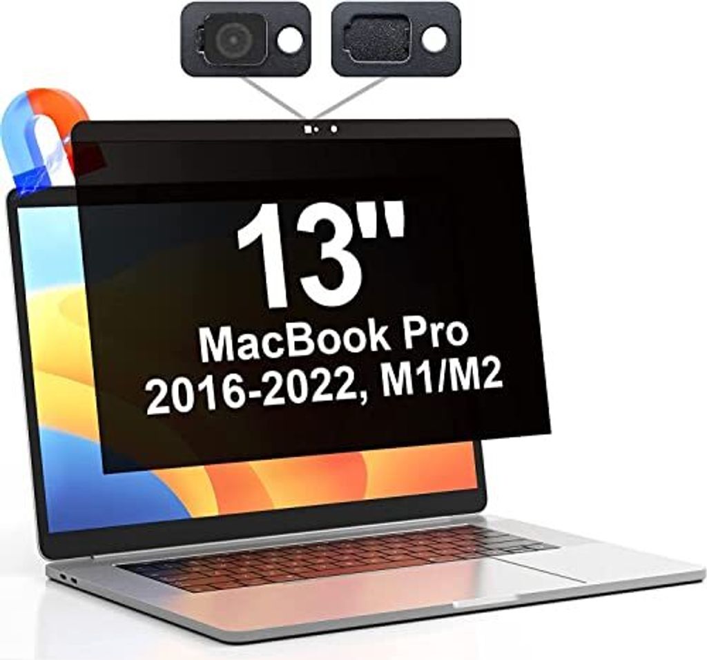 Magnetischer Datenschutzfilter kompatibler MacBook Pro 13 Zoll (2016-2022, M1, M2) & Air (2018-2021, M1), Eeasy Off, Anti-Blue Light Film 13.3