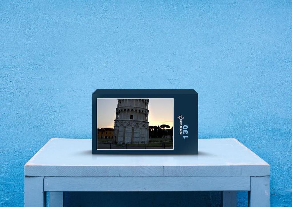 hansepuzzle 66264 - Der schiefe Turm von Pisa Puzzle, 130 Teile, Orte, 28,7 x 20,0cm mit hochwertiger Aufbewahrung, Kartonbox & Beutel