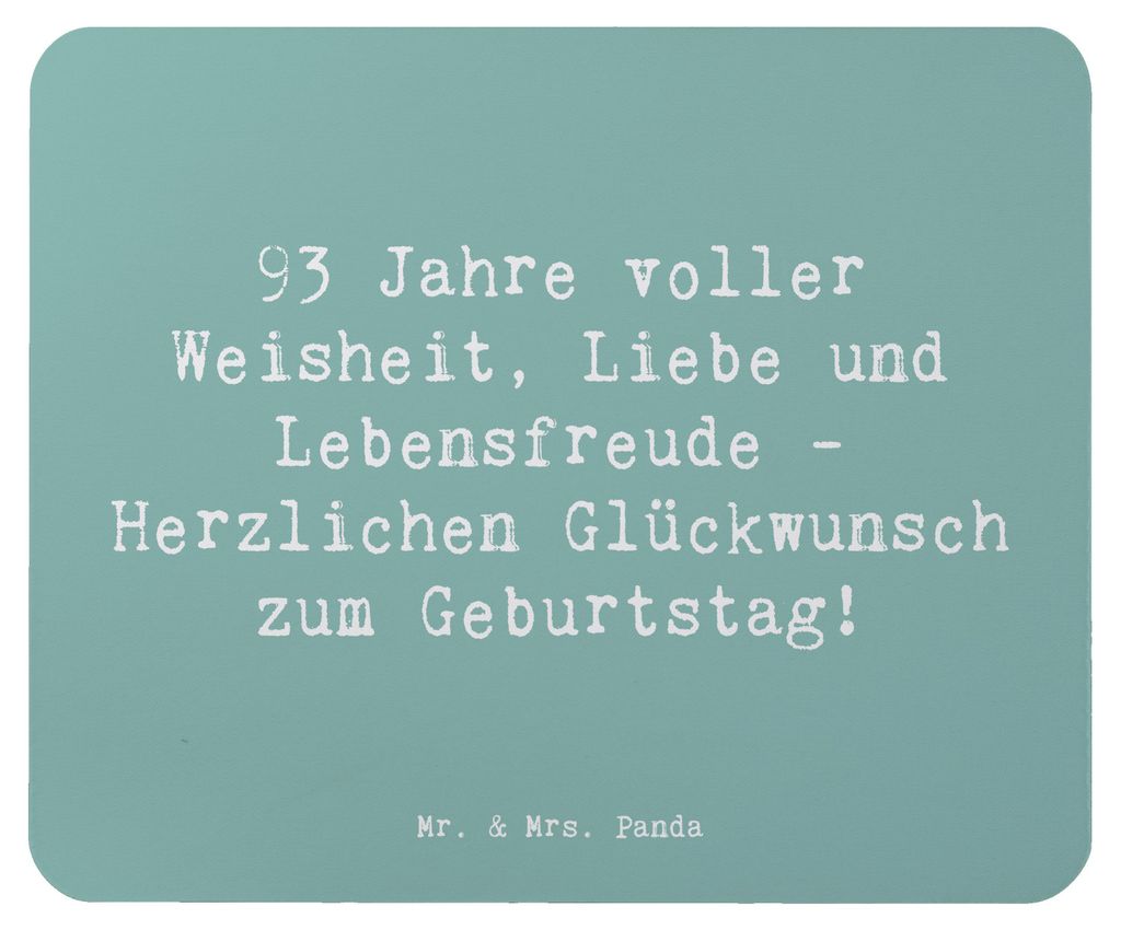 Mr. & Mrs. Panda Mauspad Spruch 93. Geburtstag - Meeresbrise - Geschenk, Jubiläum, laptop mousepad, Mouse Pad, mausteppich, Happy Birthday, mousem...