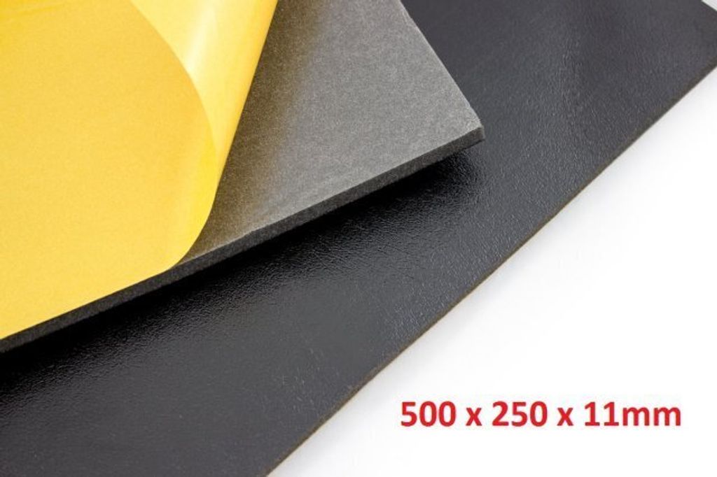 Variotex DSM Matte (Größe 500 x 250 x 11mm selbstklebend) Schallschutz Schaummatte für Motorhaube Dämmmatte Dämmschaummatte Oldtimer Schallabs...