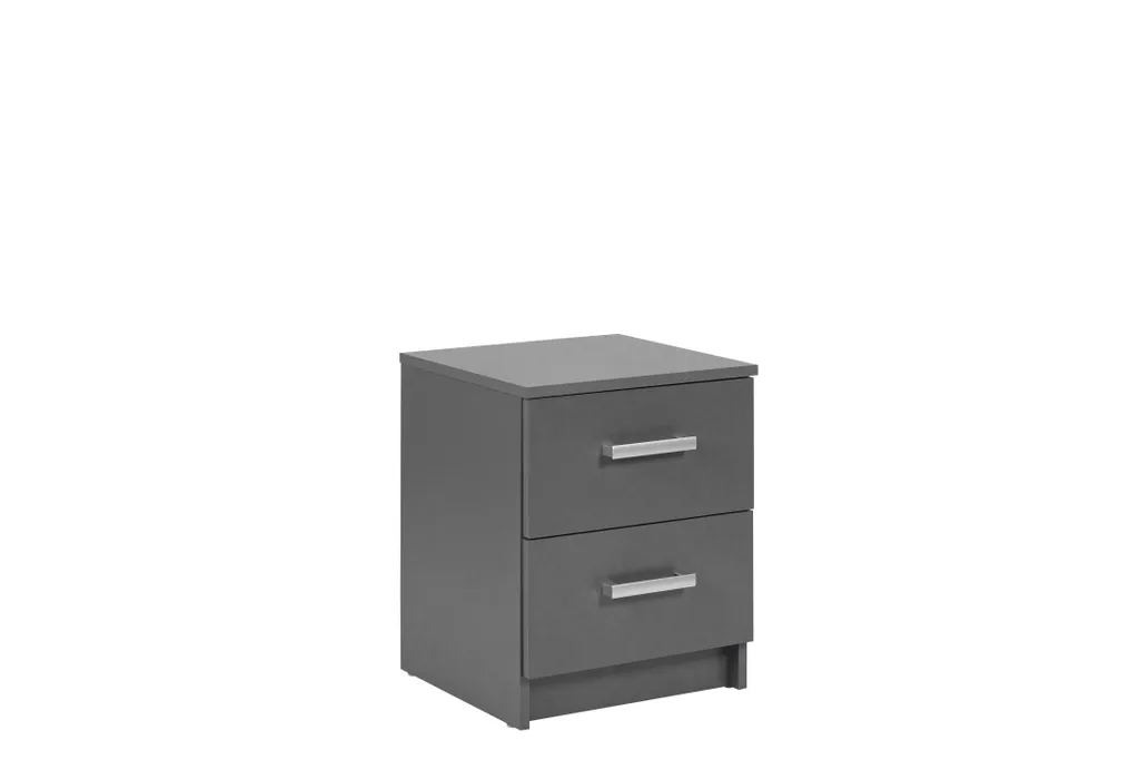 Elenzio Commode à 2 tiroirs gris graphite - Meuble de rangement compact - 2