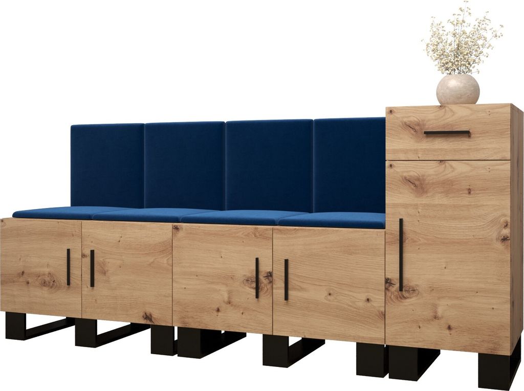 Garderobe ARTIN Set 17 mit gepolsterten Paneelen Industrial Design