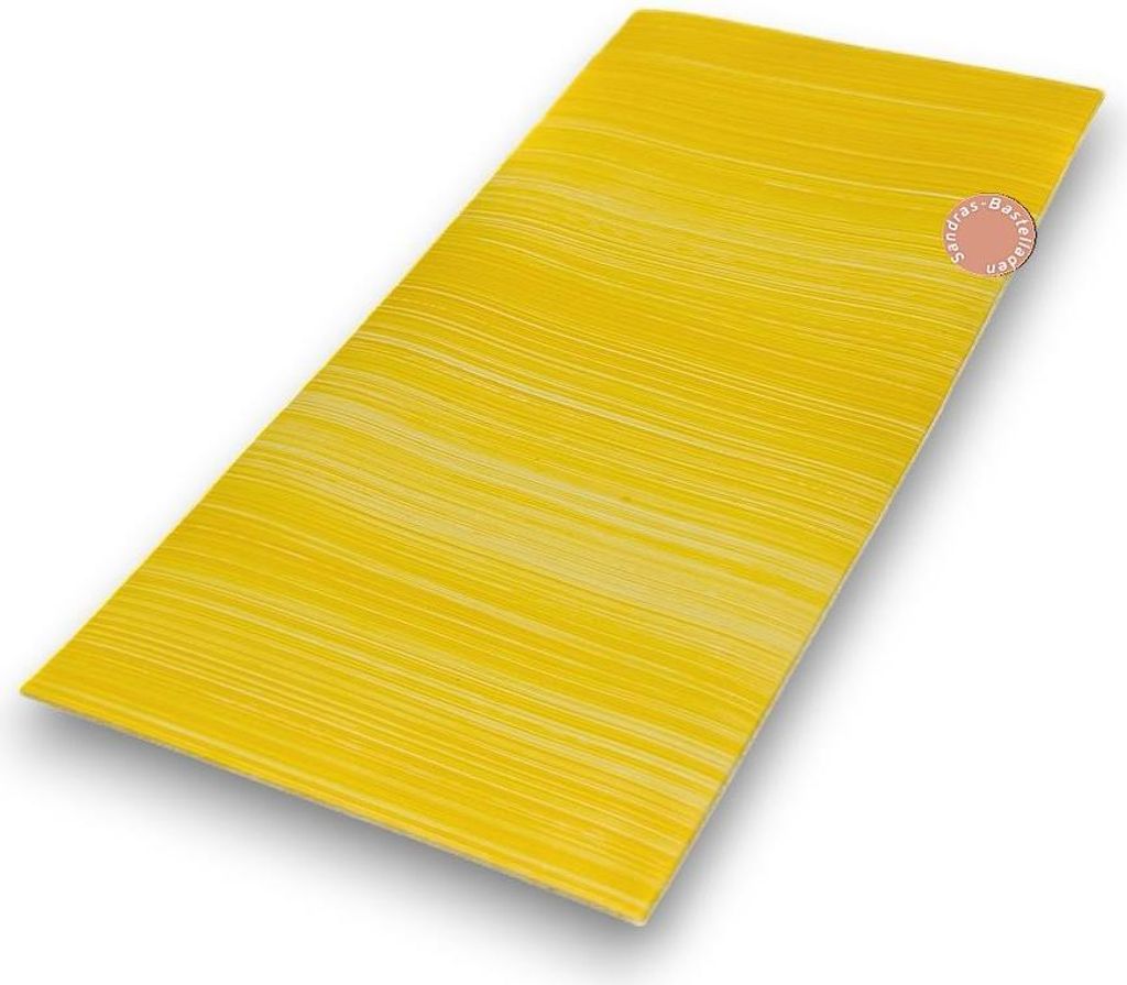 Sandras-Bastelladen - Handbemalt Schraffur - Kerzen Verzierwachsplatte - 200 x 100 x 0,5mm Gelb