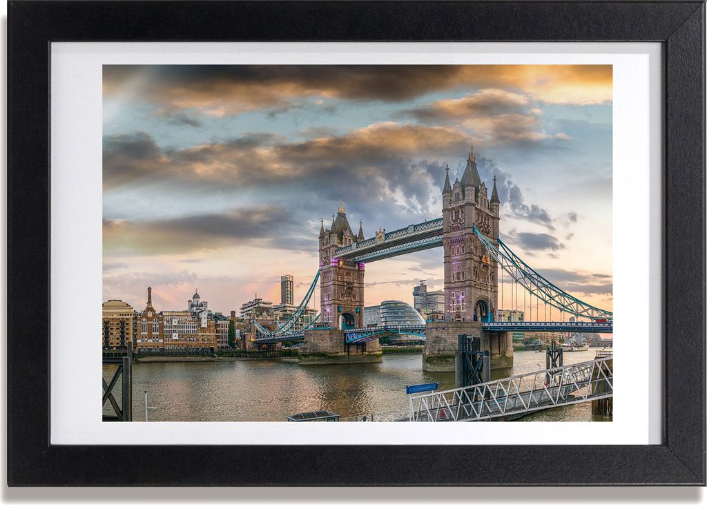 Bild 30x20 MDF-Rahmen, Wandkunst Tower Bridge London