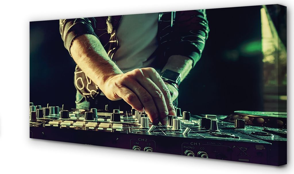 Leinwandbild 120x60 Wandkunst Konsole DJ-Kopfhörer