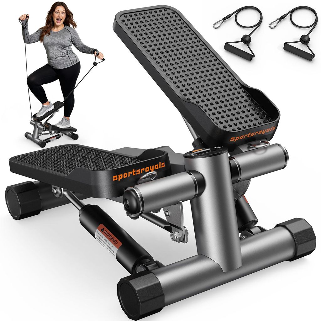 Sportsroyals Exercise Stair Stepper | Up-Down Swing Stepper mit Power Ropes | Bein/Arm/Gesäß Training | Home Office & Heimfitness