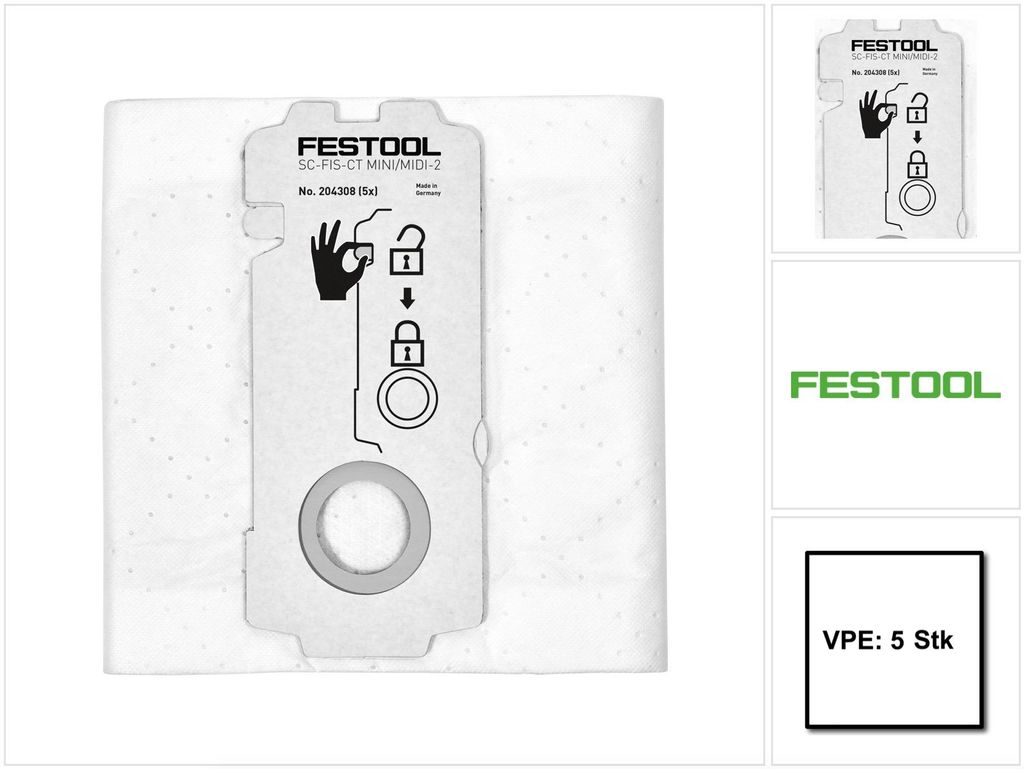 Festool SELFCLEAN filterzak SC-FIS-CT MINI/MIDI-2/5 voor CT Productafbeelding 