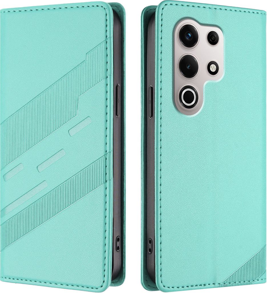 Hülle für itel S25 Ultra, Kunstleder Brieftaschen Handyhülle mit Kartenfach und Standfunktion Türkis