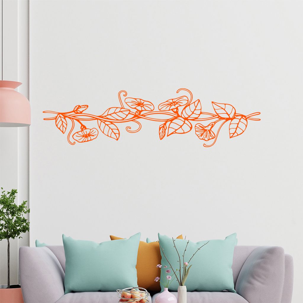 Blumen - Ranken Wandtattoo in 6 Größen - Wandaufkleber Wall Sticker - Dekoration, Küche, Wohnzimmer, Schlafzimmer, Badezimmer