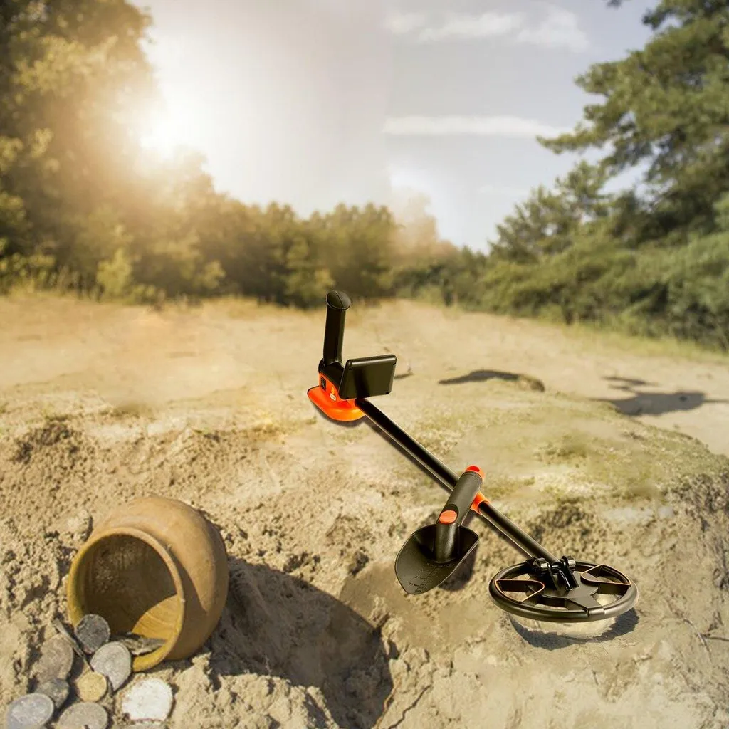 Metal detector per bambini, bobina di ricerca impermeabile da 6 pollici con display LCD, rilevatore d'oro regolabile da 26'' a 36'', asta leggera in fibra di carbonio per bambini e ragazzi alla ricerca di monete d'oro e tesori - 8