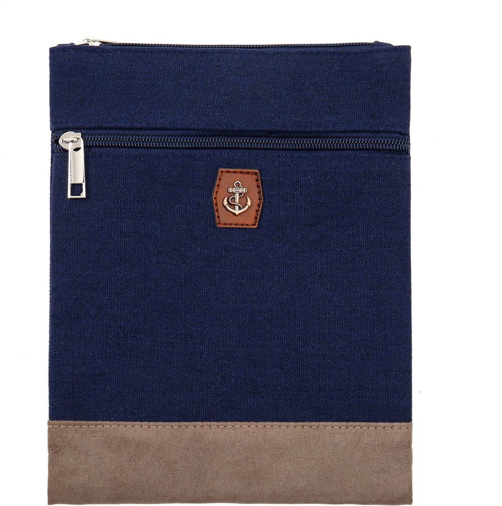 Leoberg Crossbag Tasche in verschiedenen Farben und Designs - Schultertasche aus Baumwolle in 302182-Blau-26