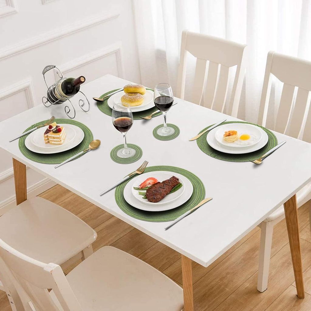 Stilvolle Runde Platzsets und Untersetzer Set von 6 für Festliche Tische