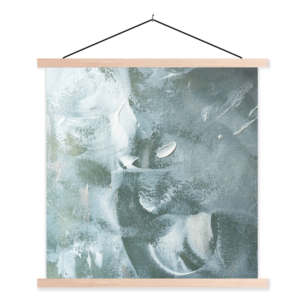 MuchoWow Textilposter Acrylfarbe - Strukturen - Abstrakt 60x60 cm mit holzfarbenen Rahmen - Wanddekoration