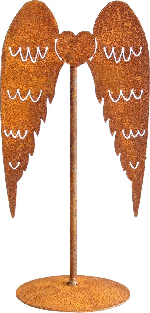 Rost Gartendeko Herz mit Flügel Edelrost Gartendeko Gartendekoration Grabschmuck
