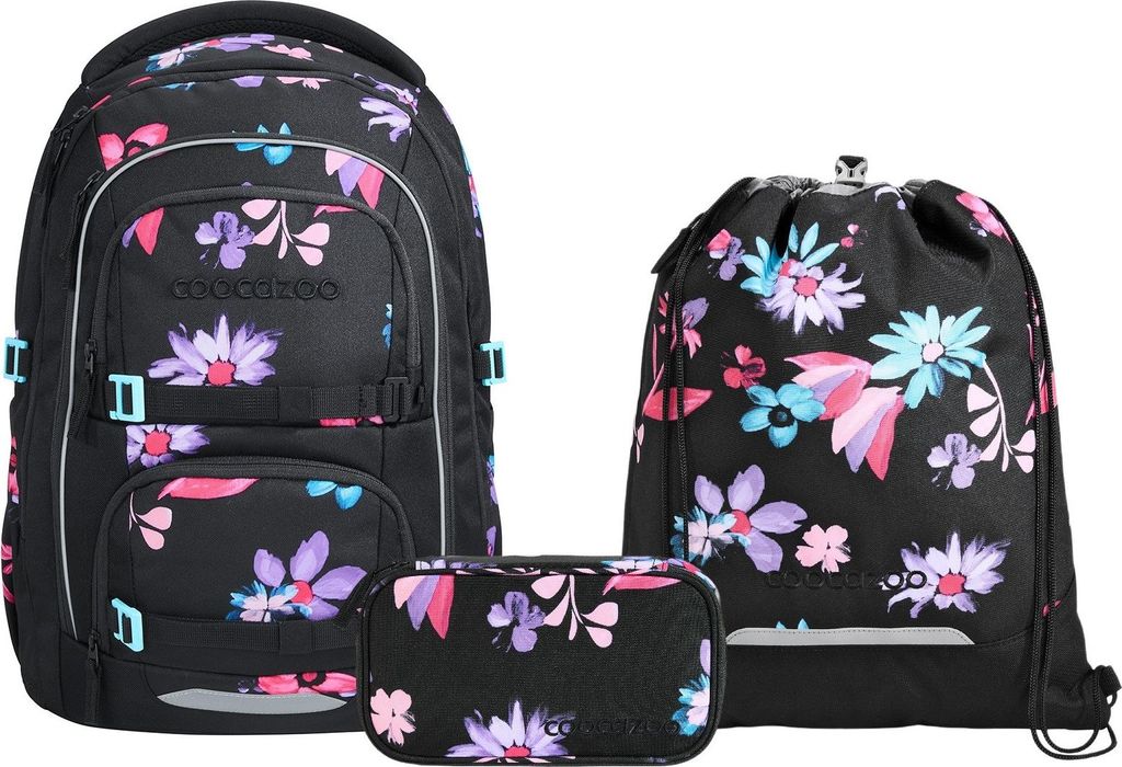 Coocazoo, Schulrucksack-Set PORTER, Floral Artnight Produktbild 