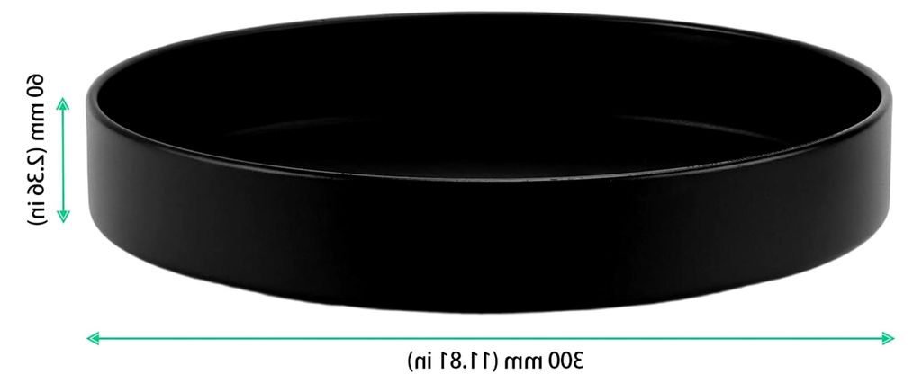 2 Stück Lazy Susan Drehteller, 30 x 6 cm Schwarz, Drehteller für Gewürze, Kohlenstoffstahl