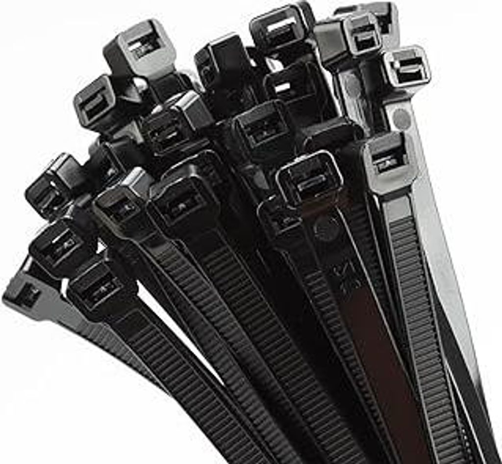 XINGO 100 Stück Lang Kabelbinder Schwarz, 450mm x 9mm Breit, 114KGS Zugfestigkeit, UV Beständig lang Set, Großer Kabelbinder für Kabelmanagement