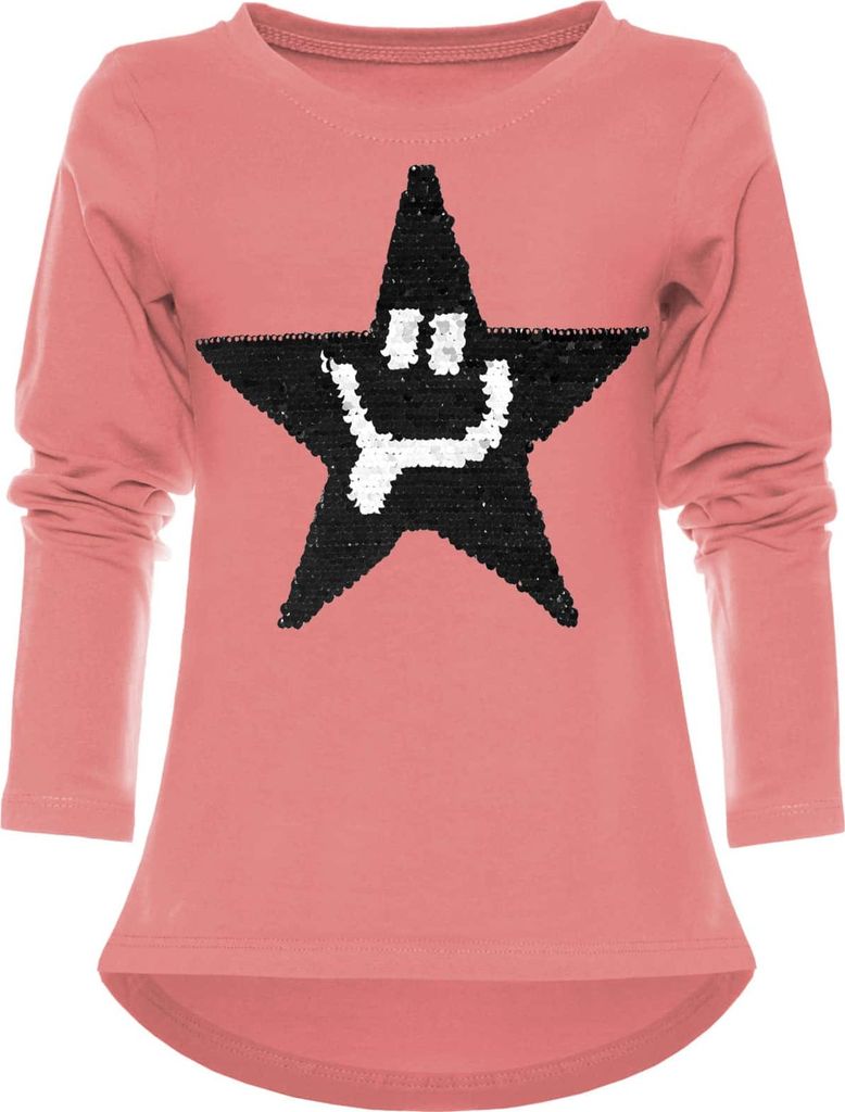 BEZLIT Mädchen Wende Pailletten Pullover mit süßem Motiv Lachs 104