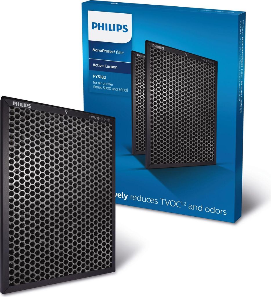 Philips Original Aktivkohlefilter für Luftreiniger AC5659, Series 5000 und 5000i, Schwarz (FY5182/30)