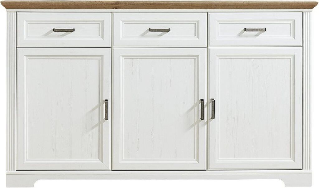 Sideboard Anrichte 166 cm Pinie weiß - Artisan Eiche - JASMINE - Die Möbelfundgrube