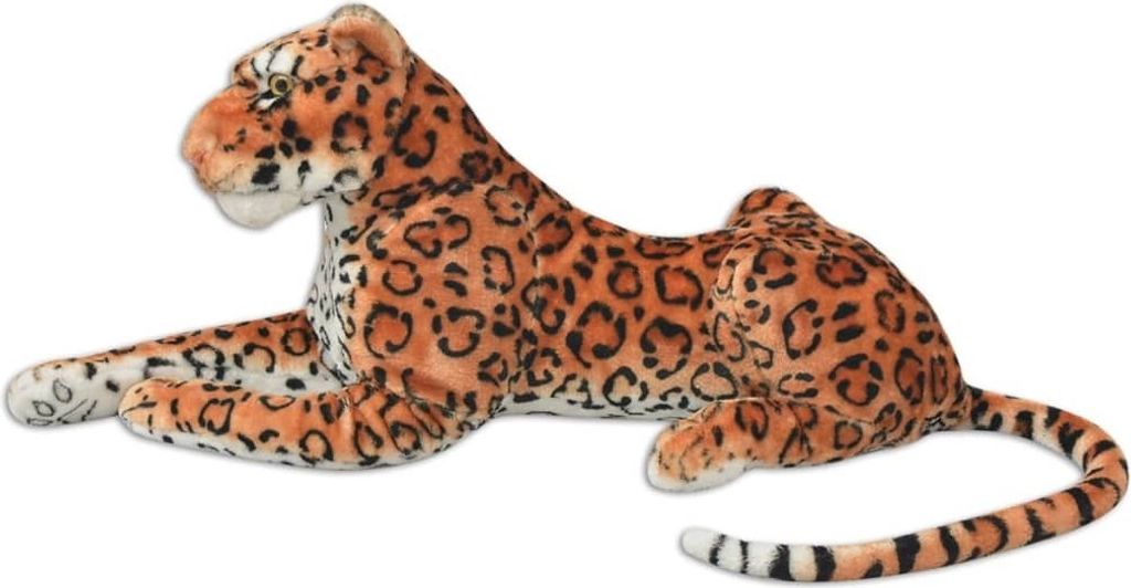 vidaXL Leopard przytulanka pluszowa brązowa XXL Zdjęcie produktu 