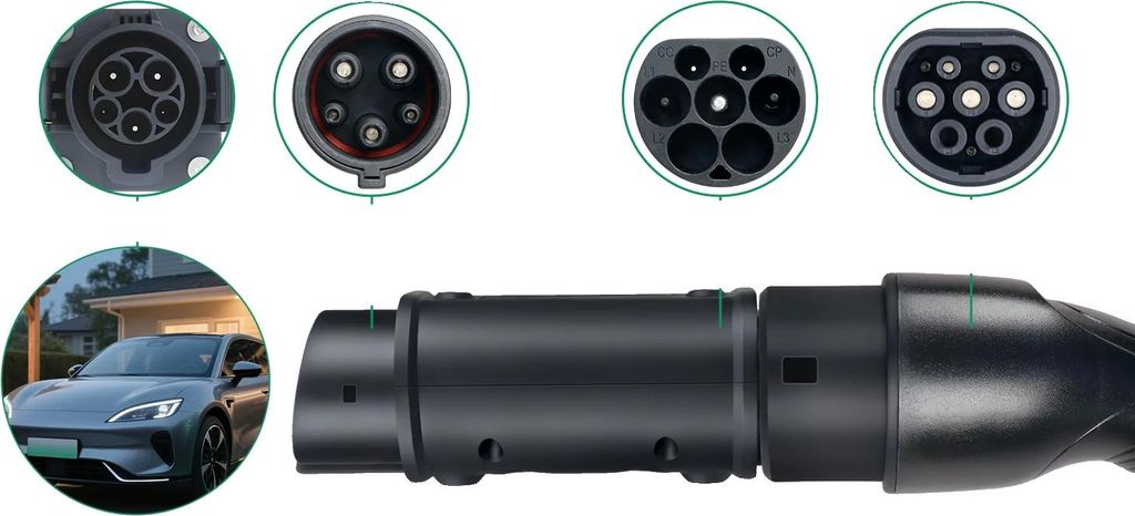 Adattatore di ricarica EV, compatibilità da tipo 2 a tipo Immagine del prodotto 