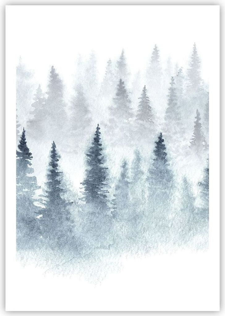 Poster - Poster ohne Rahmen - Bäume Wald Natur - 70x100 cm - Wand Bild - Wanddeko - Wandbilder - Kunstposter - Wandposter - Bilder - Kunstdruck - ...