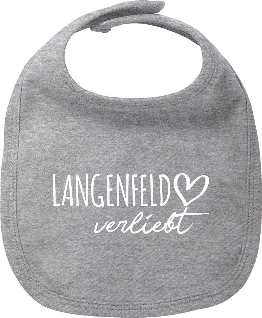 Huuraa Baby Lätzchen Langenfeld (Rheinland) verliebt Heather Grey Klettverschluss Baumwolle Latz Geschenkidee