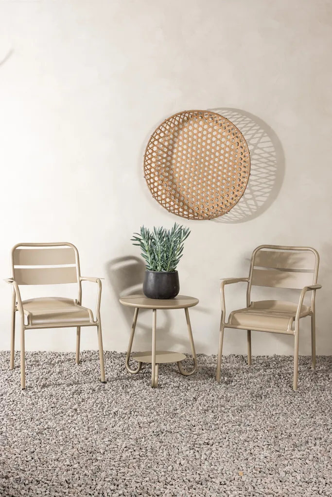 Canapé et fauteuils beige Faro : ensemble de salon 3 pièces chic