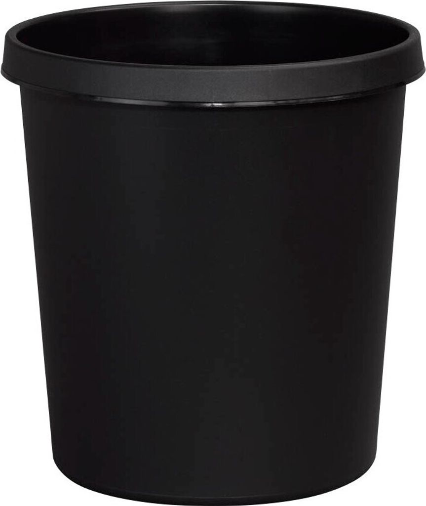 helit H6105895 Corbeille à papier 18 litres PE ronde noire Image du produit 
