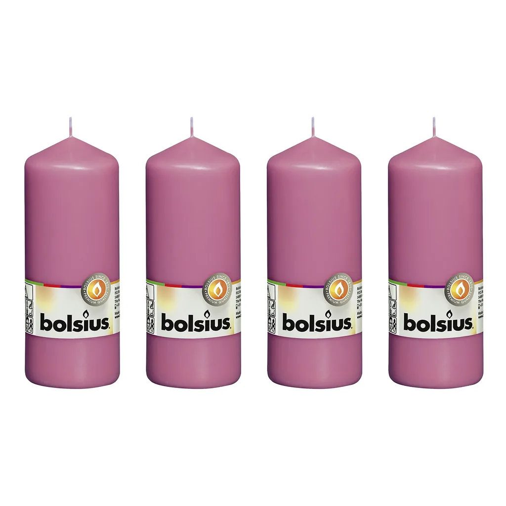4 Candele Cilindriche Fucsia 150mm x 58mm | Home Decor di Design
