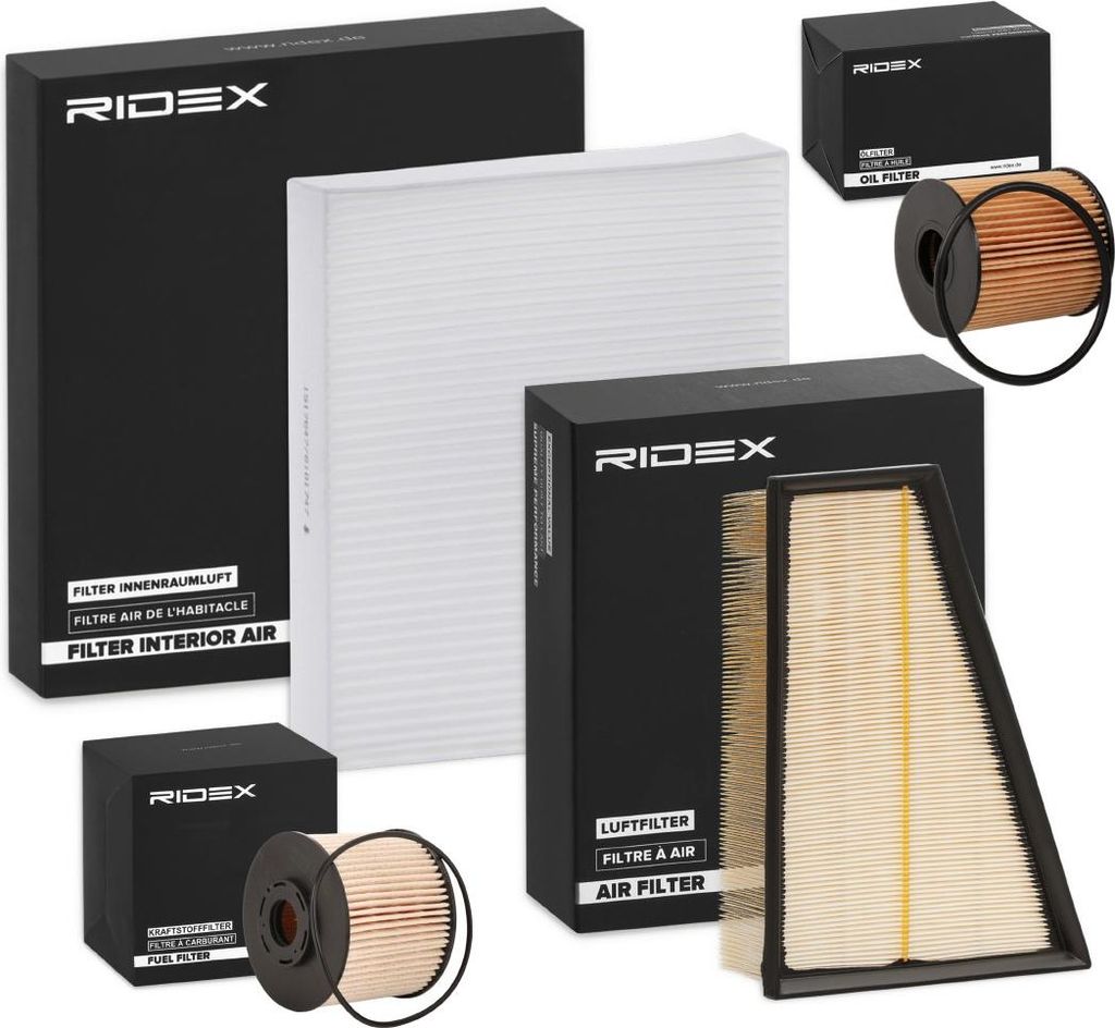 RIDEX Filterset Inspektionspaket Filtersatz für FORD Kuga Mk2 (DM2) MONDEO IV Turnier (BA7) S-MAX (WA6) GALAXY (WA6) MONDEO IV (BA7) S-Max Mk1 MPV