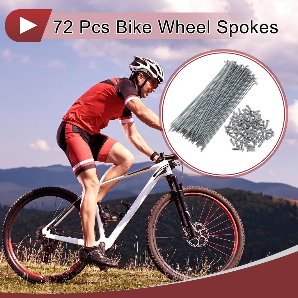 72 Set 14G Fahrradspeichen 146mm Fahrradspeichen Kohlenstoffstahl Verzinkt Silberton