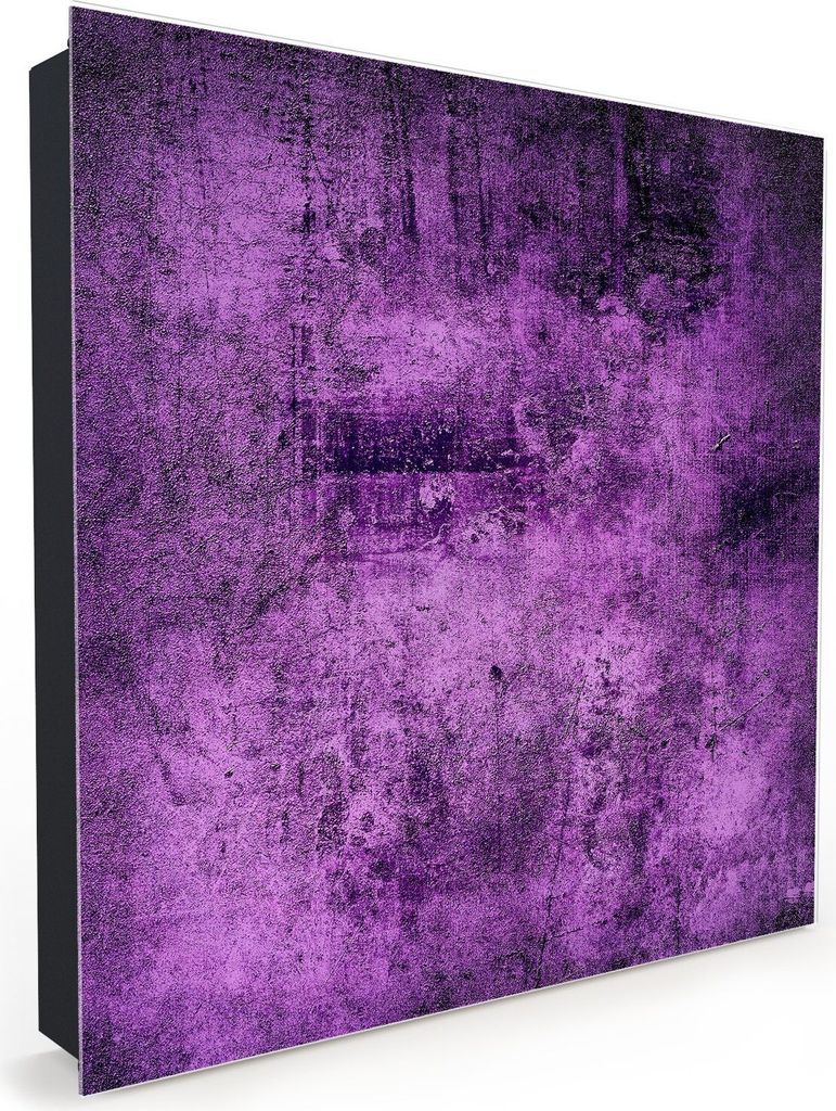 Nachbildung-Schlüsselkasten, Magnetpinnwand und Memoboard mit Glasfront Motiv Lila Grunge Hintergrund