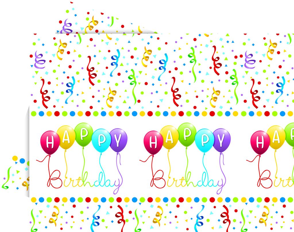Geburtstag Streamers Happy Birthday Plastik Tischdecke 120x180 cm
