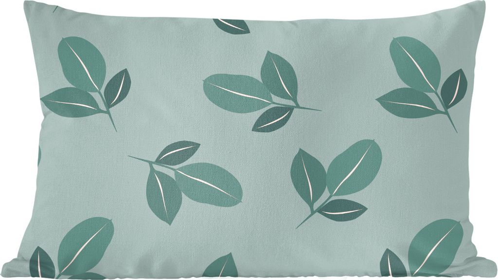 MuchoWow Zierkissen Sofakissen Wohnzimmer Dekokissen 50x30 cm Sommer - Blätter - Muster - Wohnzimmerdekoration - Polster mit Photo