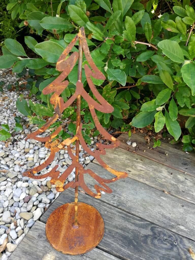 Edelrost Skizzenbäumchen auf Ständer